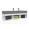 Castello Usa Nile 60" Wall Mounted White Vanity With Gray Top And Gold Handles CB-MC-60W-GLD-2053-GR - alternate 6